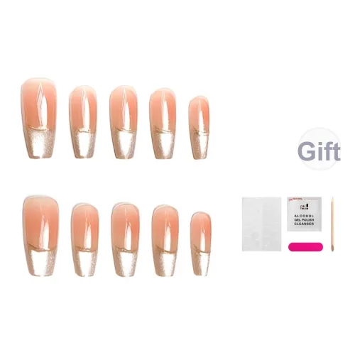 JIABITU Румяна Серебряный Луна Съемный False Nail Средний LADDER Однотонный Smudge Новый китайский стиль 17mm