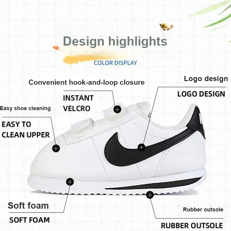 Nike Cortez White Black TD-1