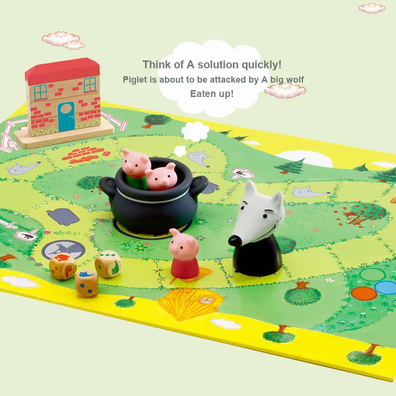 DJECO 3 Pack Piglet Educational Development Toy Casual Party Game Board Games-3