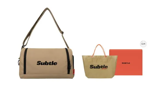 Subtle Nylon Sports & Fitness Bags Handbag, Shoulder Bag, Crossbody Bag, Travel Bag Unisex White/Black/Sand Brown