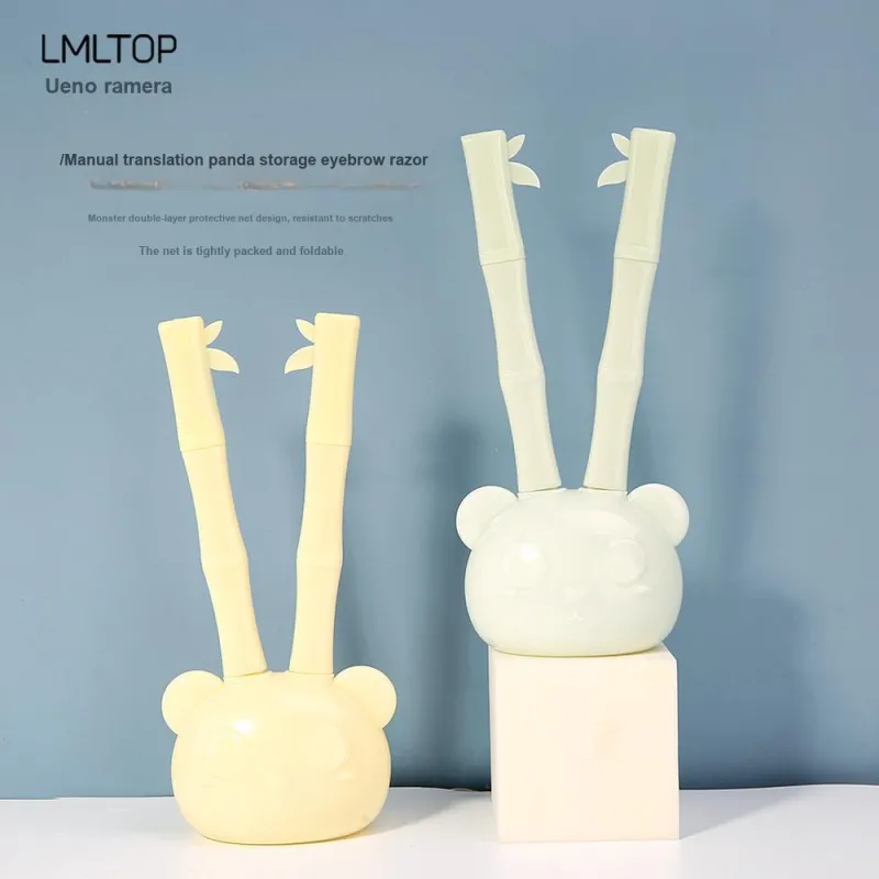 LMLTOP Micro-Grid Eyebrow Razor 2-Pack With Protective Grid Panda Storage Box And Shaver Eyebrow Tools-0