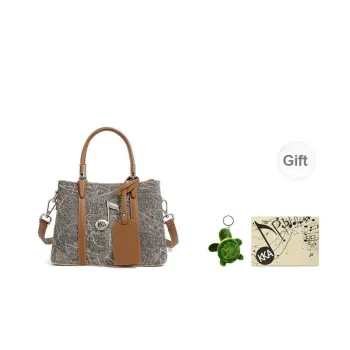 KKA Fabric With PU Handbags Shoulder Bag Crossbody Bag Regular Women's Ink Blue/Khaki/Red Brown