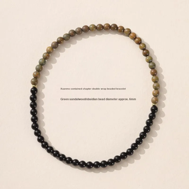 HANCANG Green Sandalwood Bracelets Unisex-5