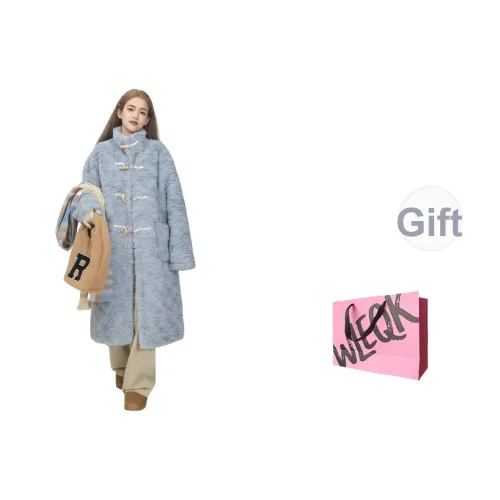 WLEQK Синий [Утеплённый] Женские Бархатные Куртки