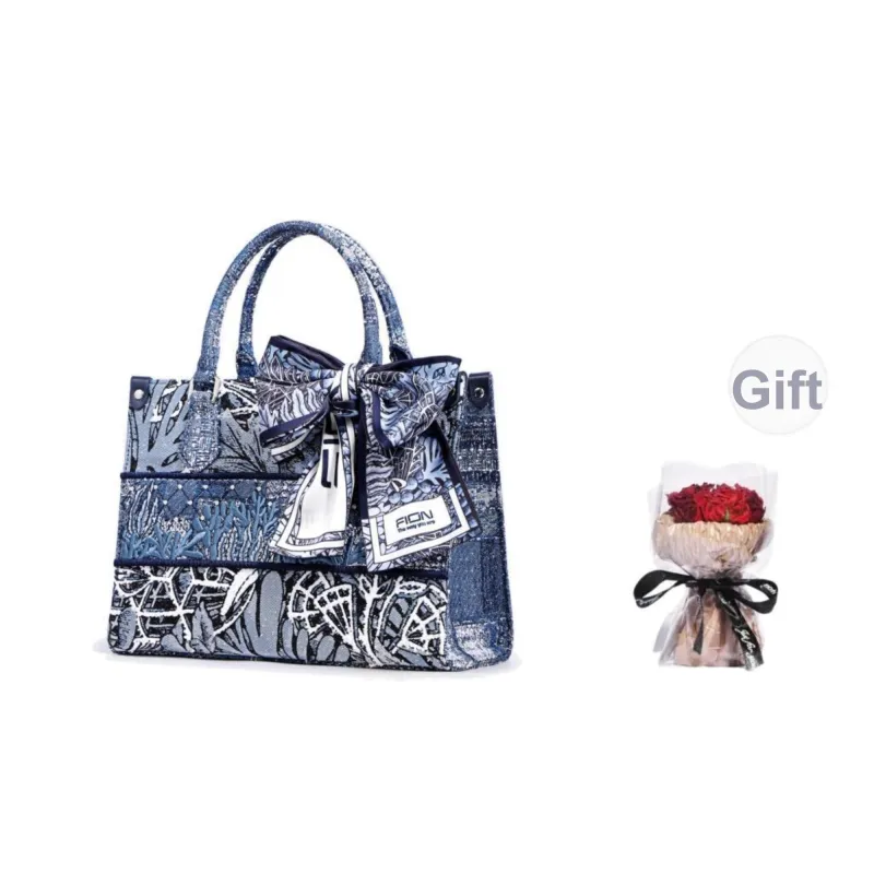 FION Clever Brocade Series Fabric Crossbody Bag, Handbag Medium Size Women's Multicolor-6