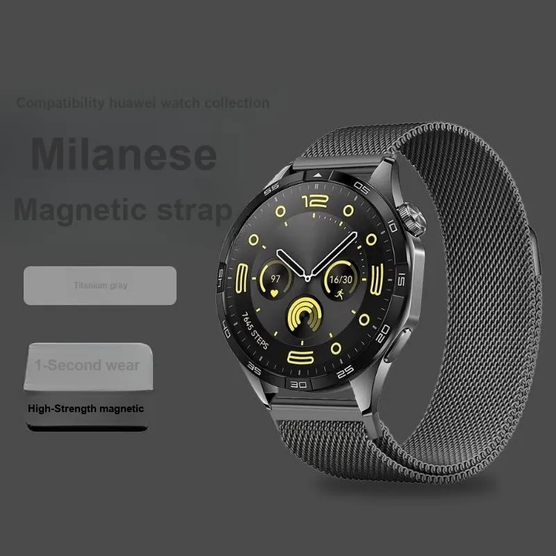 Craftsman Watch Bands Compatibility Huawei GT3/GT4 Watch With Watch 3/4 Pro Milanese Magnetic Mesh Strap GT2 Unisex-3