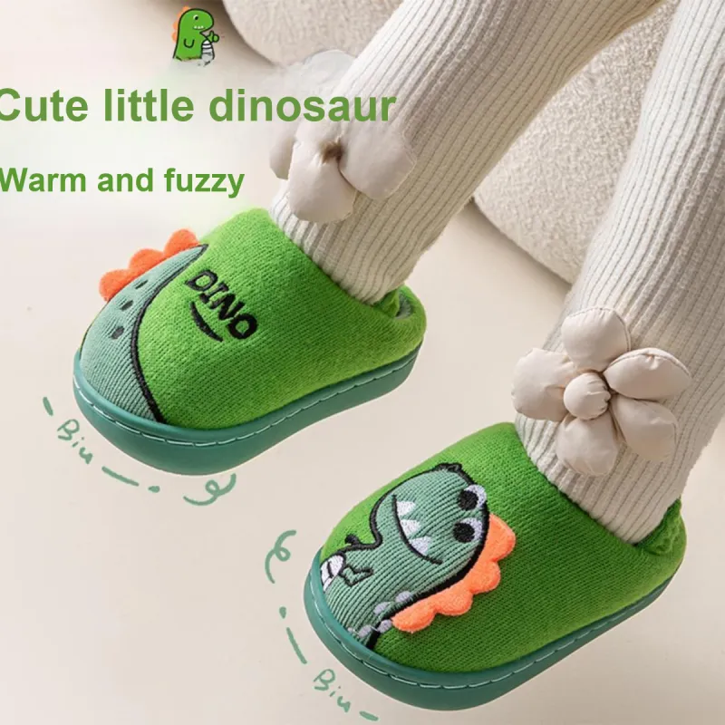 Gentle Welcome Kids, Boys, And Girls Home Floor Slip Resistant Fleece Lined Warm Spring Autumn Winter Slippers-2