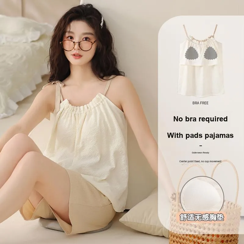 XIAFENYAN Pajama Set Women's Apricot-1