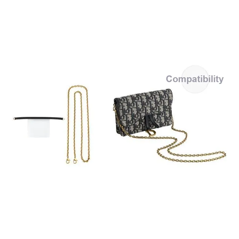 Luxury Care Artisan Workshop Package Metal Copper Crossbody Chain Modified Wallet Chain Bag Strap Unisex Gold