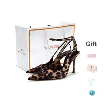 Yang Nianhua Slim Heel High Heels 8cm Women's Leopard Print