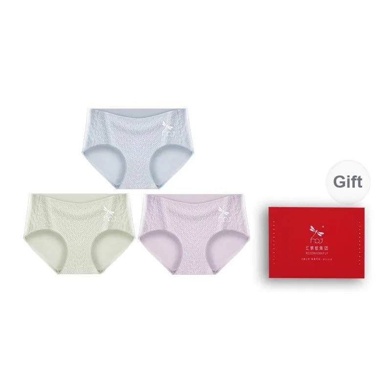 RED DRAGONFLY Cotton Panties Women's 3 Pack Gift Box Set-9