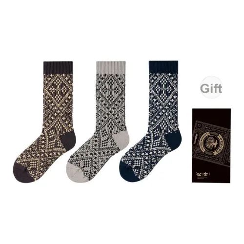 LIANGPU Носки Crew Мужские Коробка из 3 пар