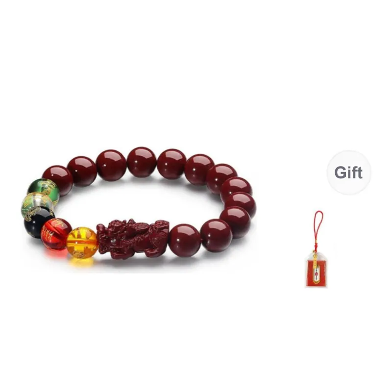 LUXLINE Reconstructed Cinnabar Bracelets Unisex-13