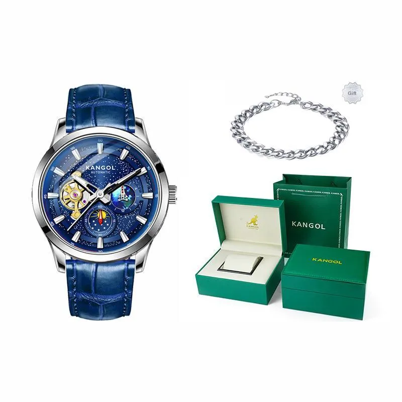 KANGOL Galaxy Xingji Automatic Mechanical Movement Watch Men's Watches Black Dial-36