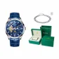 Premium Gift Leather Box[Silver Case Blue Dial]