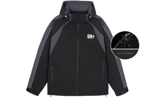 88rising Windbreaker Jackets Unisex Black