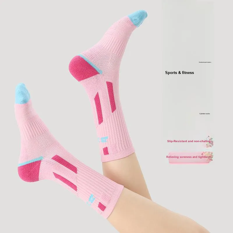 Vine Color Mid Calf Socks Unisex 3 Pack Pink-2