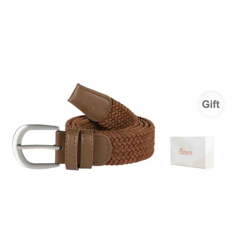 15 MINS Canvas Woven Elastic Pin Buckle Pants Belt Casual Multiple Colors Belt Unisex Width 3.35cm-5