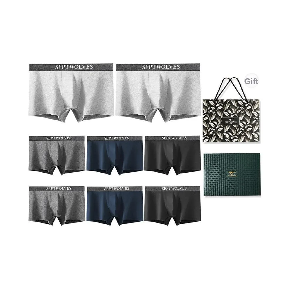 SEPTWOLVES Underpants Men's 8 Piece Gift Box Set+Free Shopping Bag