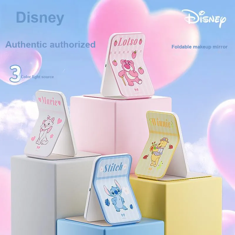 Disney x Tricolor Light Adjustable Make Up Mirrors Compact And Lightweight-2