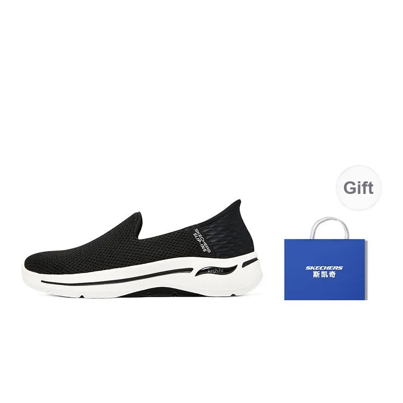 Skechers Go Walk Arch Fit Hands Free Slip-Ins Durable Breathable Low-Top Casual Shoes Women's Black-6