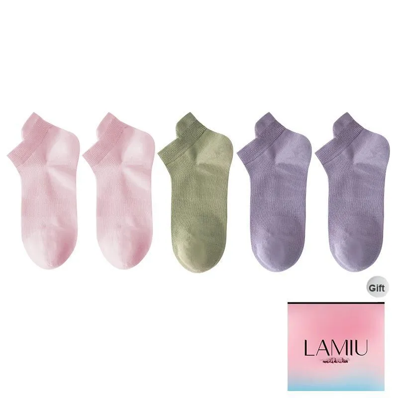 Lan Miao Ankle Socks Women's Shopping Bag 5 Pack-32