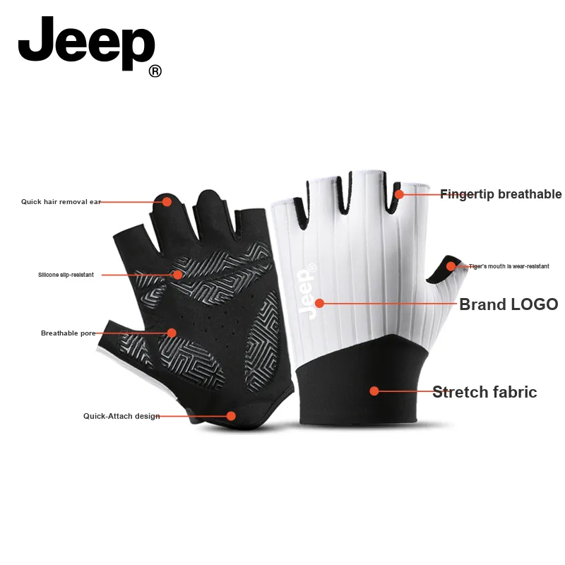 Jeep Polyamide Fitness Gloves Men's-14