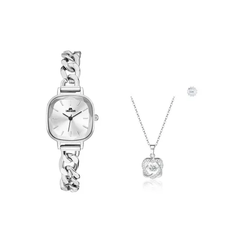 LIBER AEDON Наручные часы Кварцевый механизм Серебристый циферблат Женские часы