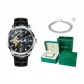 Premium Gift Leather Box[Silver Case Black Dial]