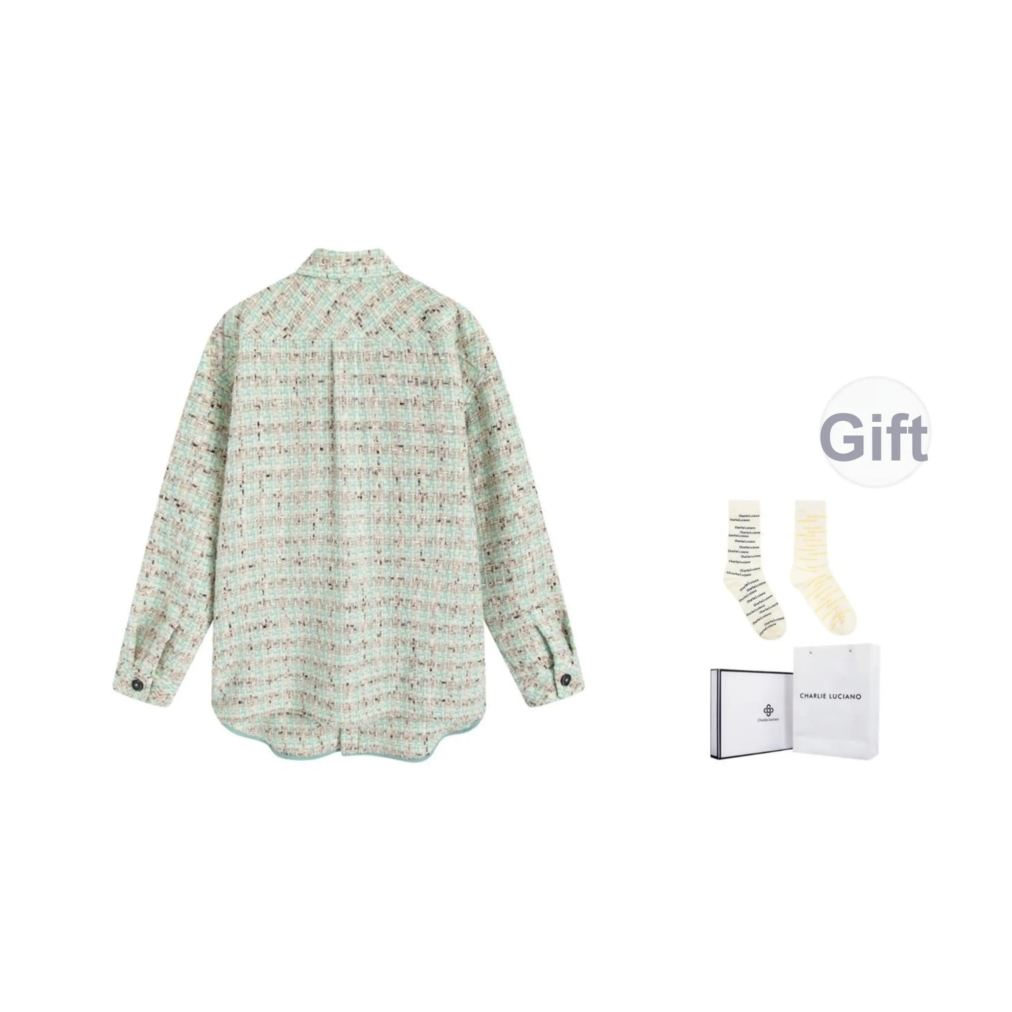Charlie Luciano Рубашка Унисекс Мятно-зеленый