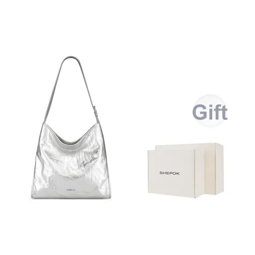 SHEPOK Сумка через плечо из коровьей кожи сумка-тоут стандартная унисекс серебристый черный белый