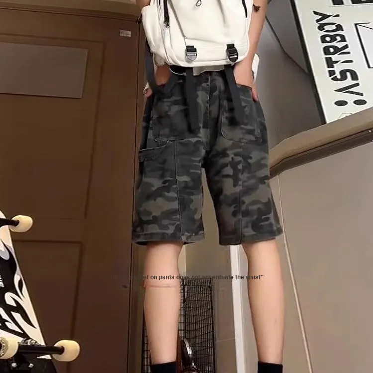 BEAR UNION Denim Shorts Unisex Camouflage-2
