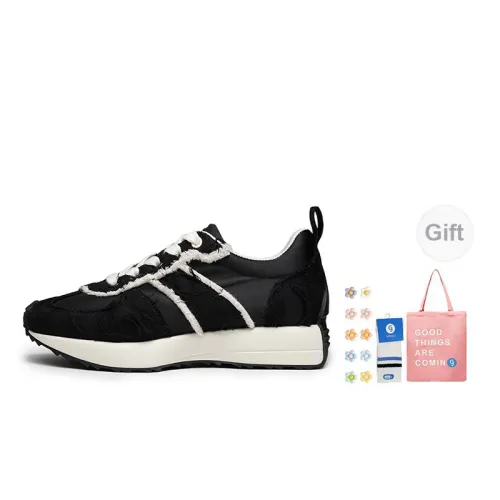 GONGJI Casual Shoes Women's Mid-Top Black/White