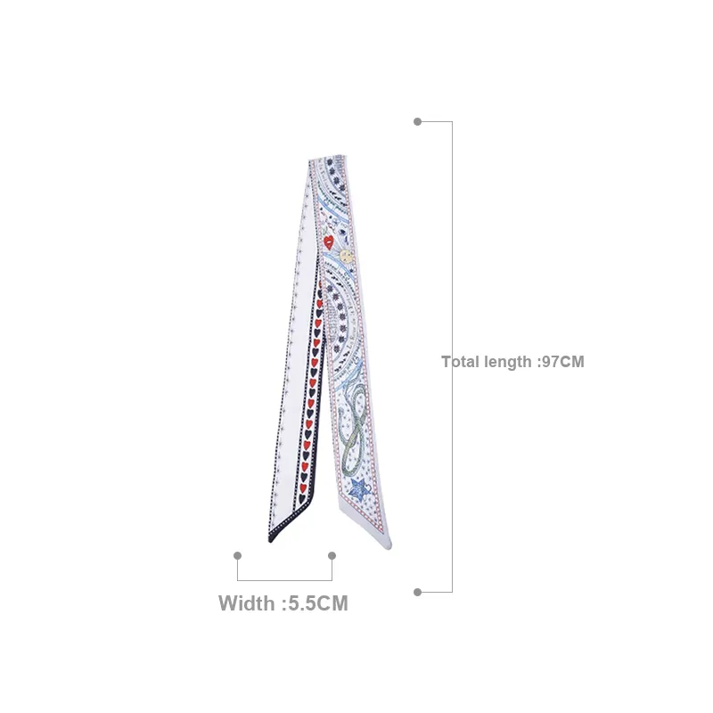 Fabric Silk Scarf Bag Strap Women's Multicolor-1