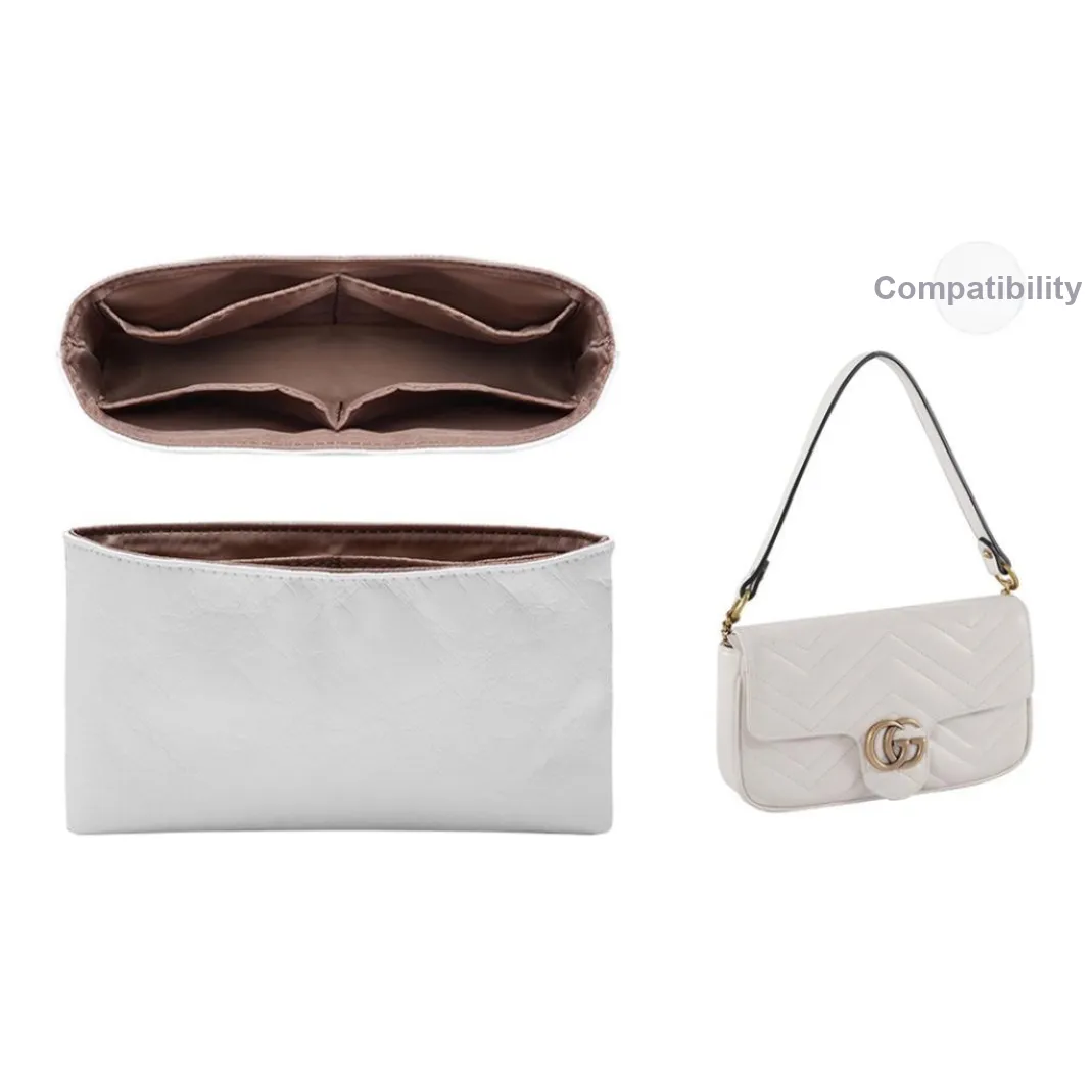 Lan Bao Fan Cow Leather Bag Insert Women's Ecru/Black