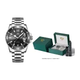 U9605G1 Silver Case Black Dial, Silver Steel Band[Collectible Crown Box+Strap]