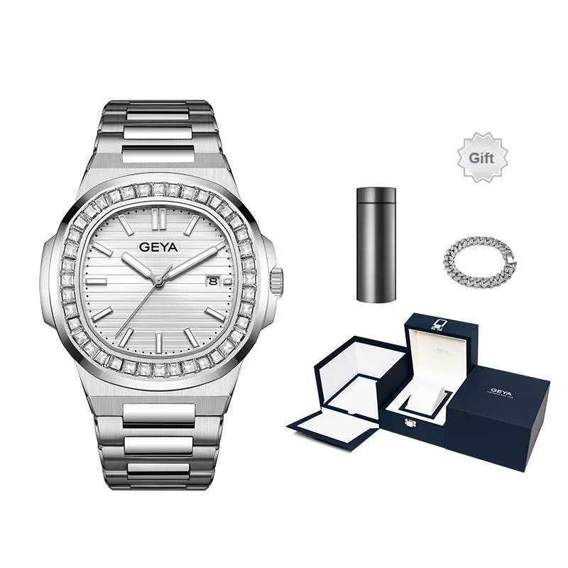 GEYA G MAX Collection Nautilus Automatic Mechanical Movement Stainless Steel Watchband Watch Men's Watches Blue Dial-6