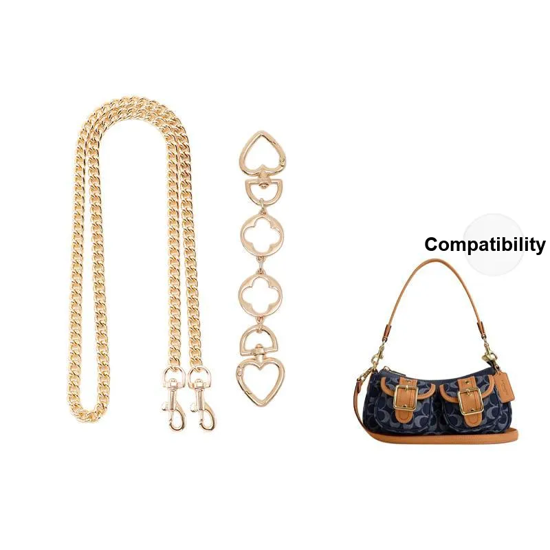 Gloya Metal Bag Strap Women's Gold Tone-8