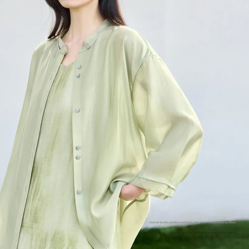 IHIMI Shirts Women's Matcha Green-4