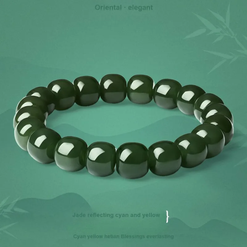 LAOMIAO Hetian Jade Bracelets Green Jade Women's-16