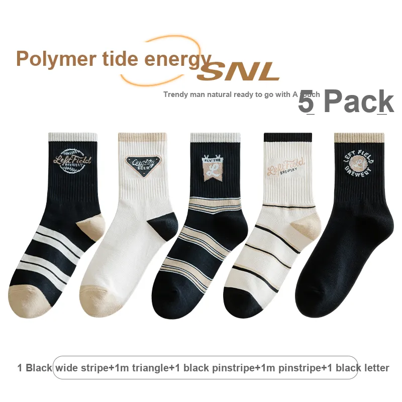 Lan Miao Mid Calf Socks Men's 5 Pack-11
