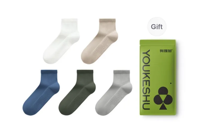 YOUKESHU Mid Calf Socks Men's 5 Pack Gift Box Set-36