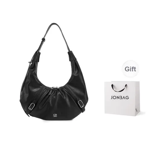 JONBAG Synthetic Leather Shoulder Bag Couple Tubas Women's Black/Cocoa Brown