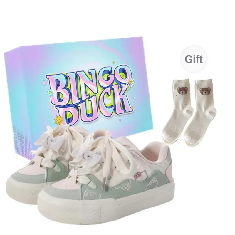 BINGO DUCK Slip Resistant Cushioning And Breathable Low Top Skateboard Shoes Women's-2