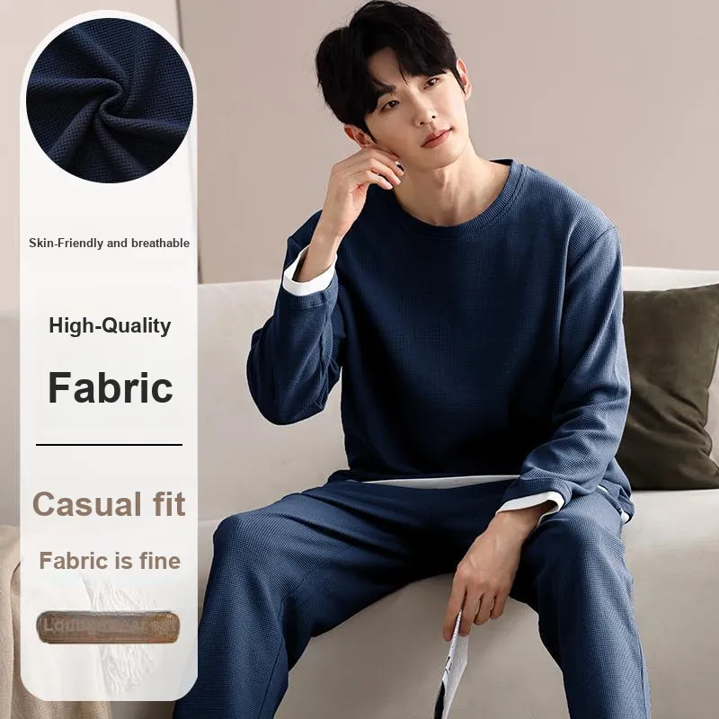 XIAFENYAN Pajama Set Men's Blue-1