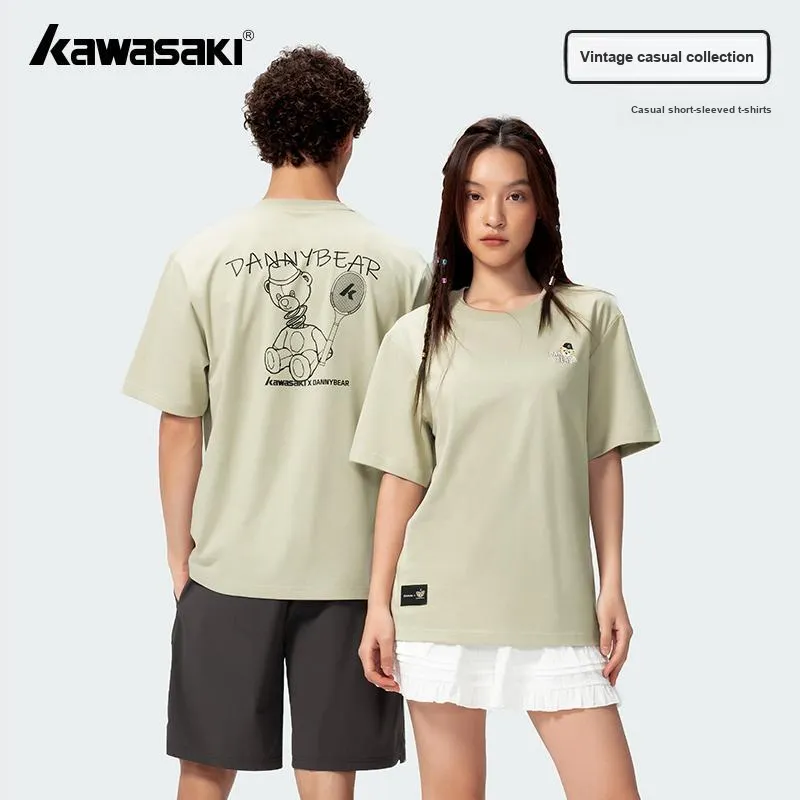 Kawasaki X Danny Bear Collaboration Collection T Shirt Unisex Khaki-3