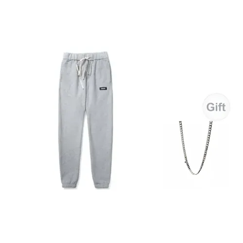 CHINISM Knitted Sweatpants Unisex Heather Gray With Free Necklace