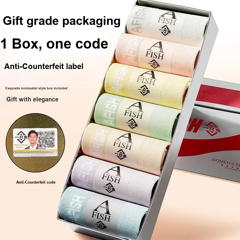 AFISH Mid Calf Socks Unisex 7 Pairs Gift Box Packaging-45