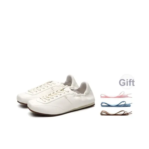 FOOT INDUSTRY FOOT INDUSTRY Низкий топ Тонкая подошва Немецкие армейские кроссовки Унисекс Винтажный белый