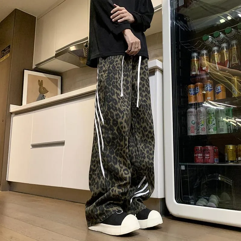 TESTUNG Jeans Unisex Leopard Print-6